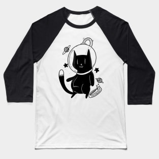 Catstronaut,cute black cat astronaut Baseball T-Shirt